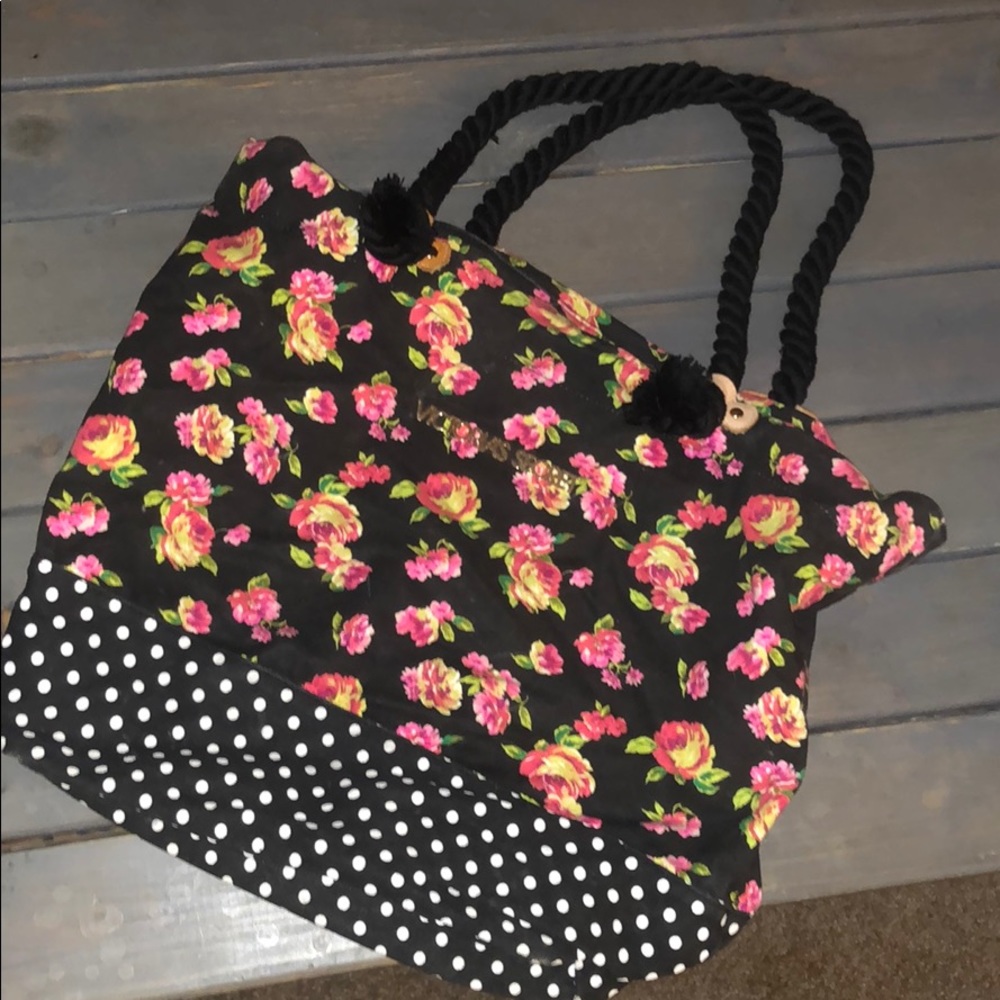 Victoria’s Secret Tote Bag polka dot roses